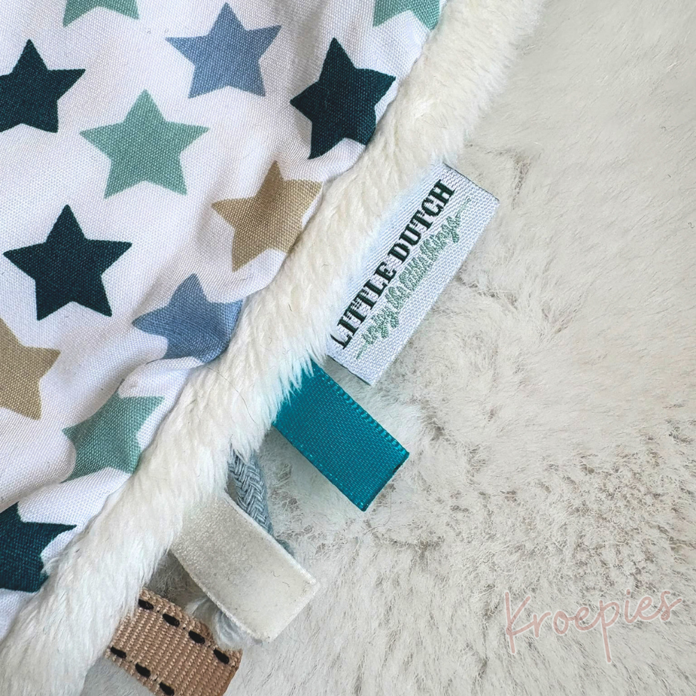 Little Dutch knuffeldoekje konijn mintgroen | Sterren patroon