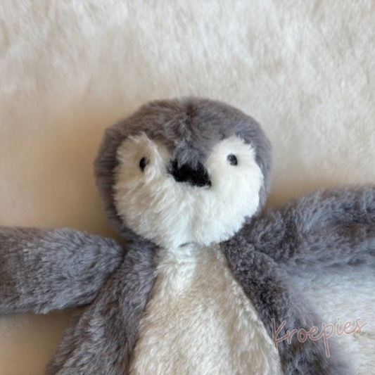 JOLLEIN knuffeldoekje speendoekje pinguïn | Storm Grey