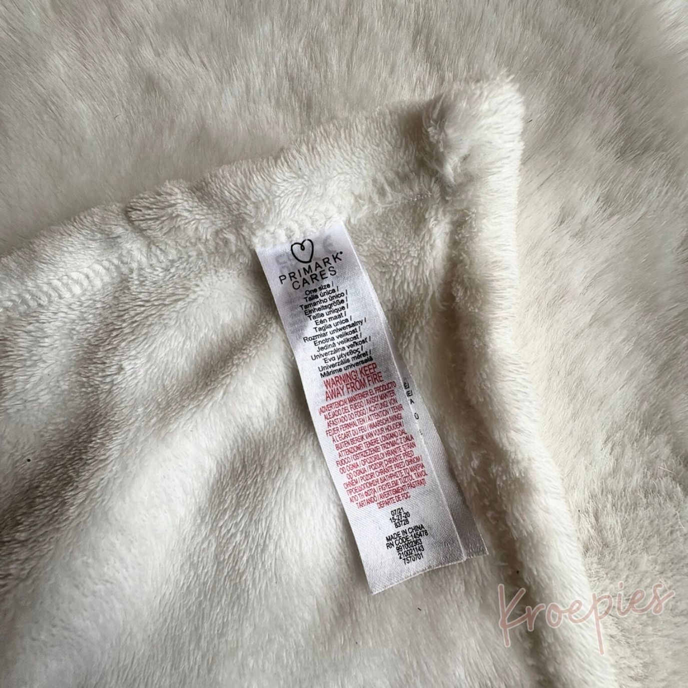 PRIMARK knuffeldoekje beer grijs