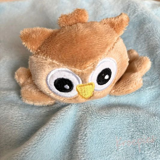 My Teddy speendoek knuffeldoek uil | Blauw met bruin