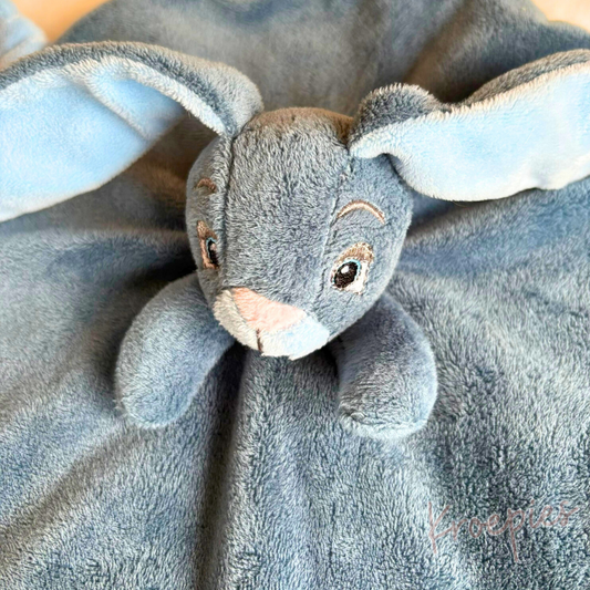 My Teddy speendoek knuffeldoek konijn rond | Blauw