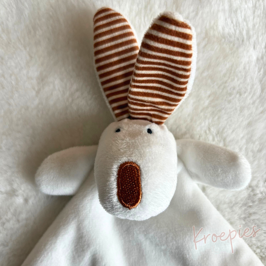 Evora cuddle cloth rabbit white | Brown striped
