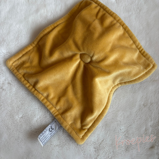 Doudou ours PRÉNATAL jaune ocre | Tricoté