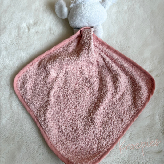 Prenatal knuffeldoekje schaap in roze