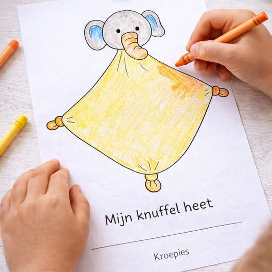 Digitale kleurplaat | Olifant knuffeldoekje