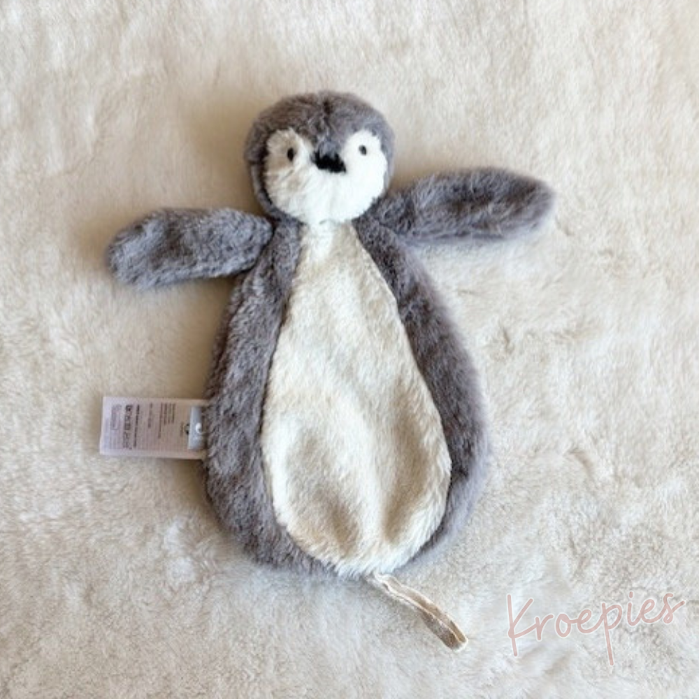 JOLLEIN knuffeldoekje speendoekje pinguïn | Storm Grey