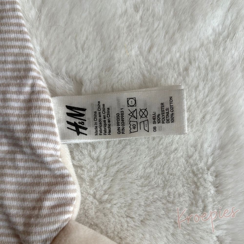 H&M knuffeldoekje konijn blauw strikje | Gestreept