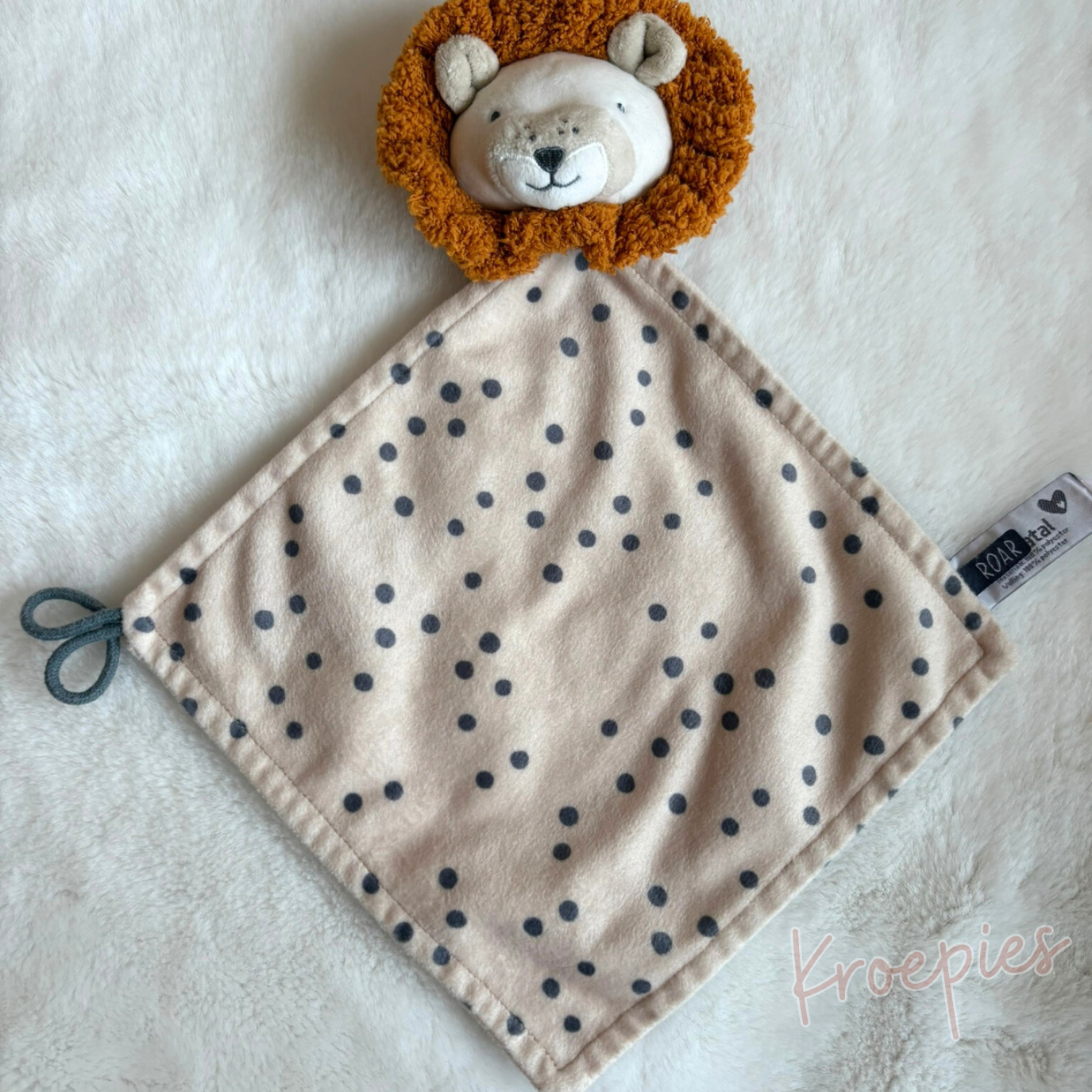 Prenatal knuffeldoekje leeuw in beige
