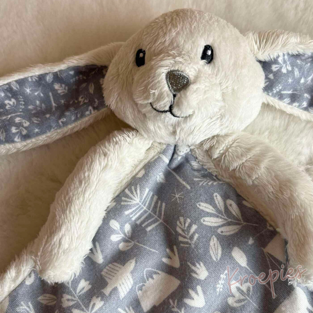 Little Dutch knuffeldoekje konijn blauw | Bosdieren patroon