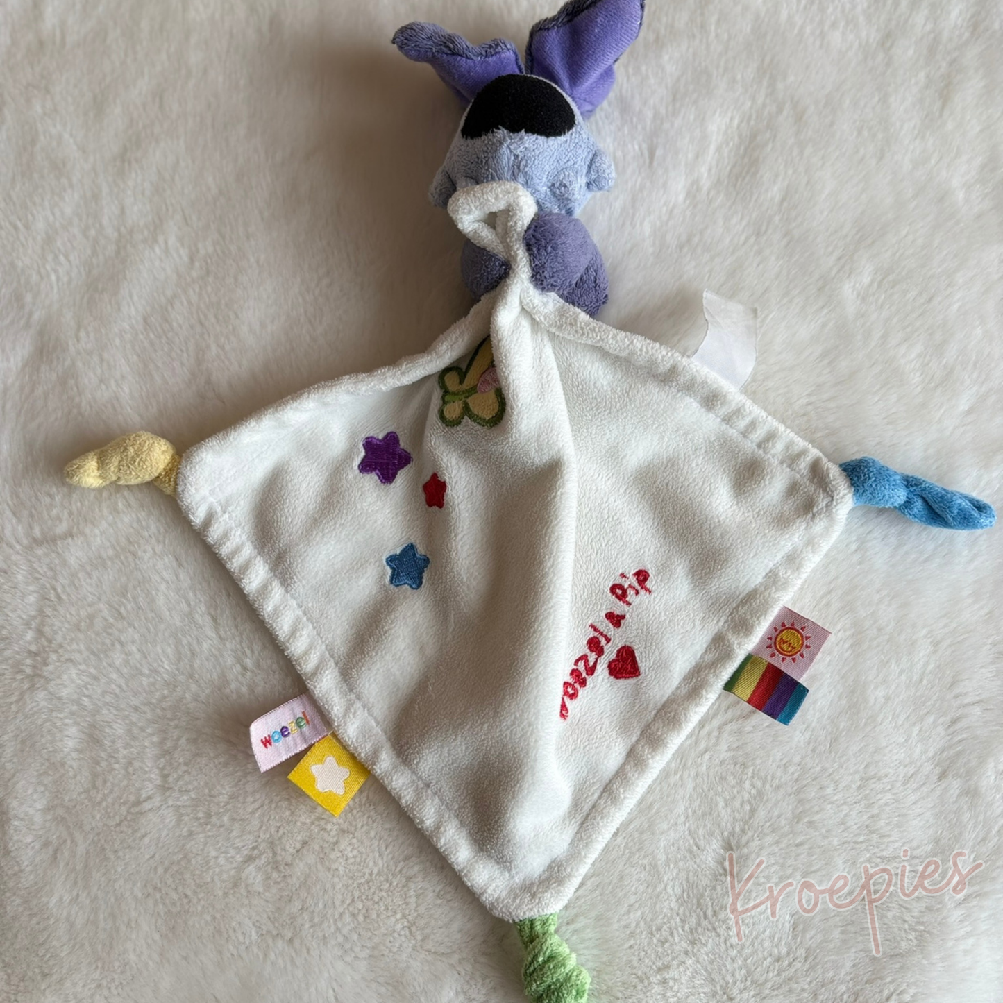 BON TON TOYS knuffeldoekje hond in blauw