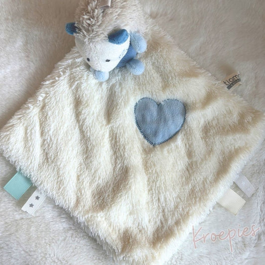 Tiamo knuffeldoekje egel wit | Blauw Hartje