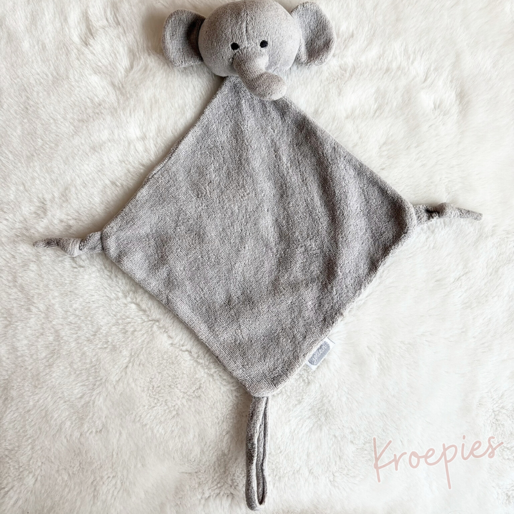 JOLLEIN knuffeldoekje speendoekje olifant | Storm Grey