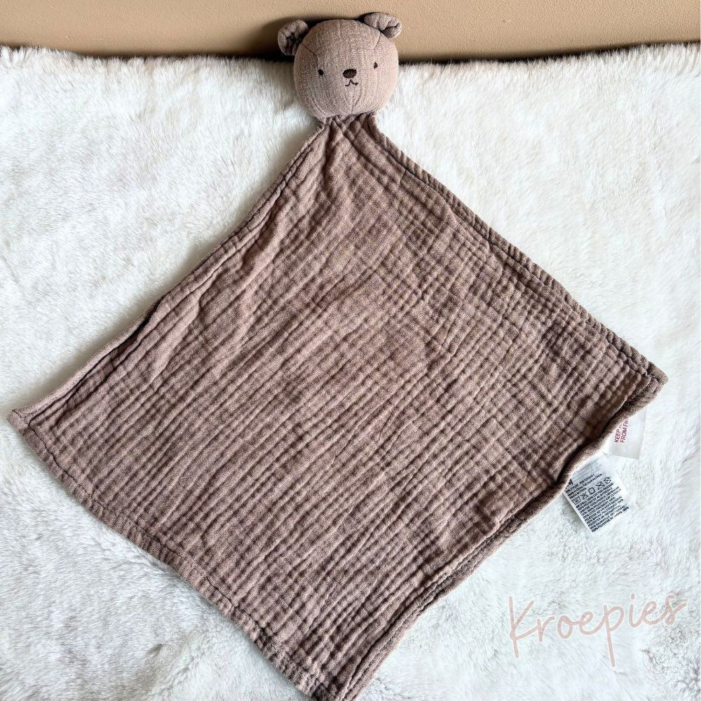 H&M knuffeldoekje beer bruin | Hydrofiel