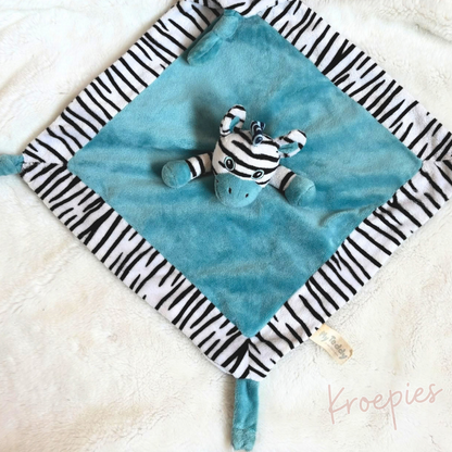 My Teddy speendoek knuffeldoek zebra | Blauw