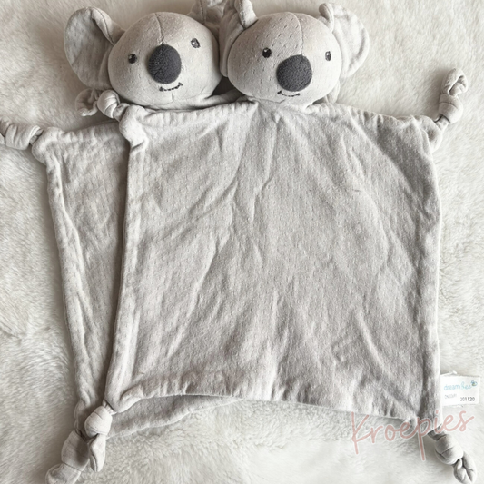 2x Dreambee knuffeldoekjes koala grijs