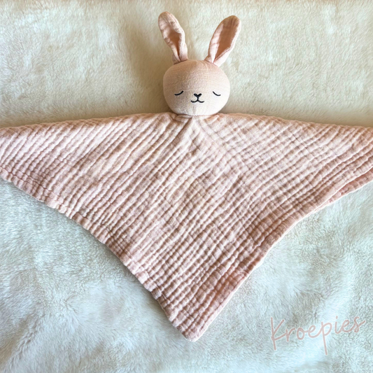 H&M knuffeldoekje konijn roze | Hydrofiel