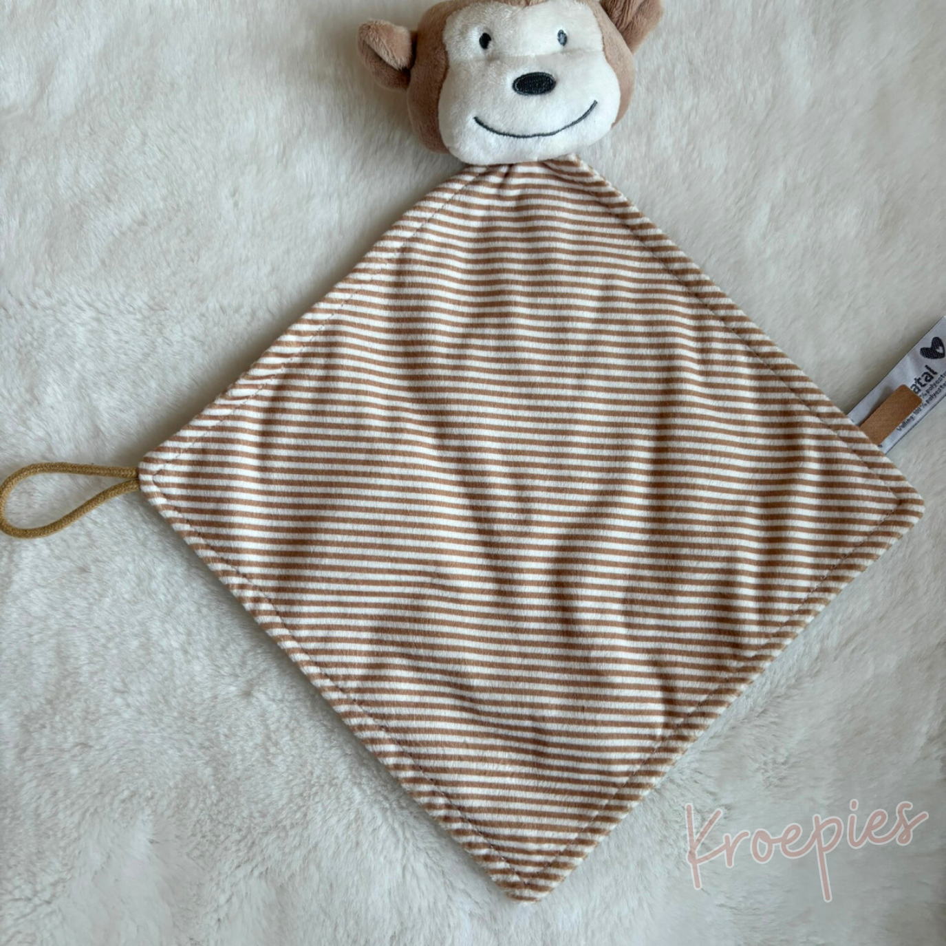 Prenatal knuffeldoekje aap in bruin