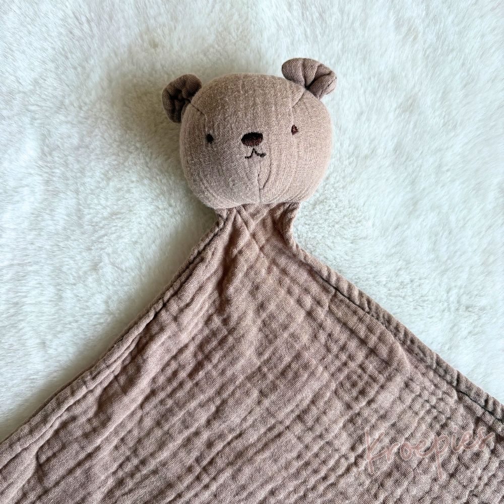 H&M knuffeldoekje beer bruin | Hydrofiel