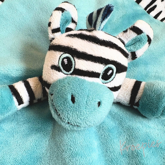 My Teddy speendoek knuffeldoek zebra | Blauw