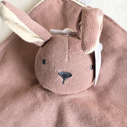 PRENATAL knuffeldoekje speendoekje konijn oudroze | Little Knits
