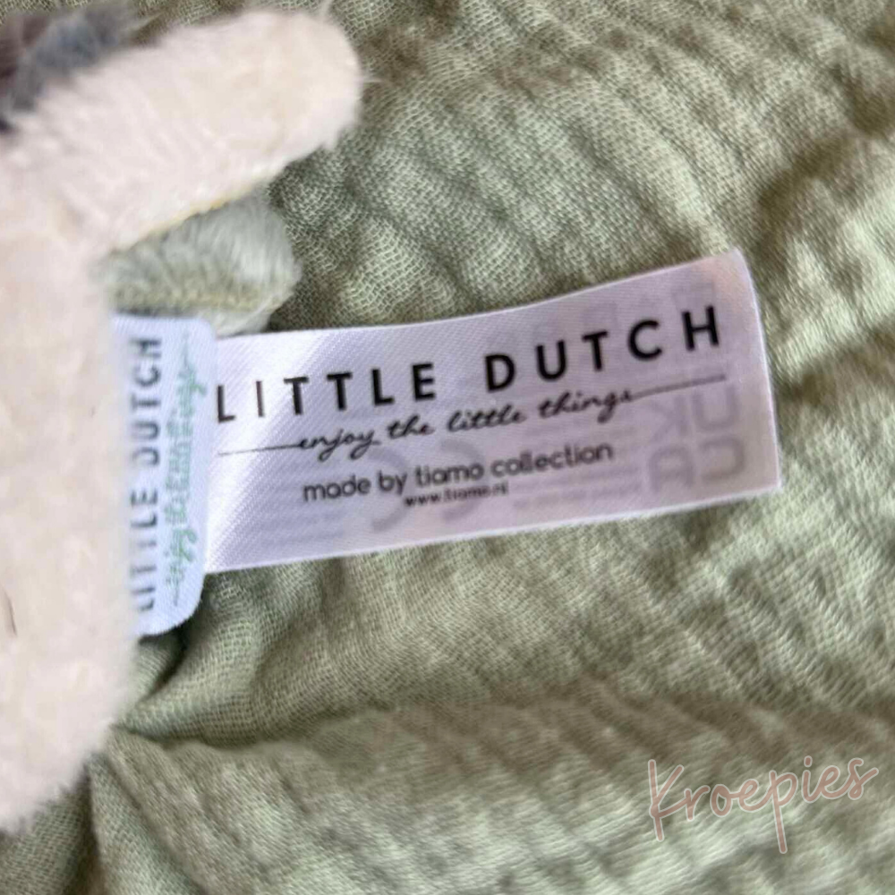 Little Dutch kip knuffeldoekje groen hydrofiel | Little Farm