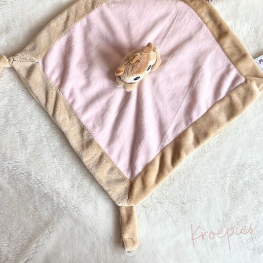 My Teddy speendoek knuffeldoek uil | Roze met bruin