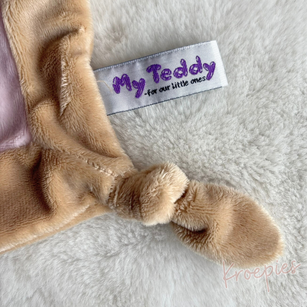 My Teddy speendoek knuffeldoek uil | Roze met bruin