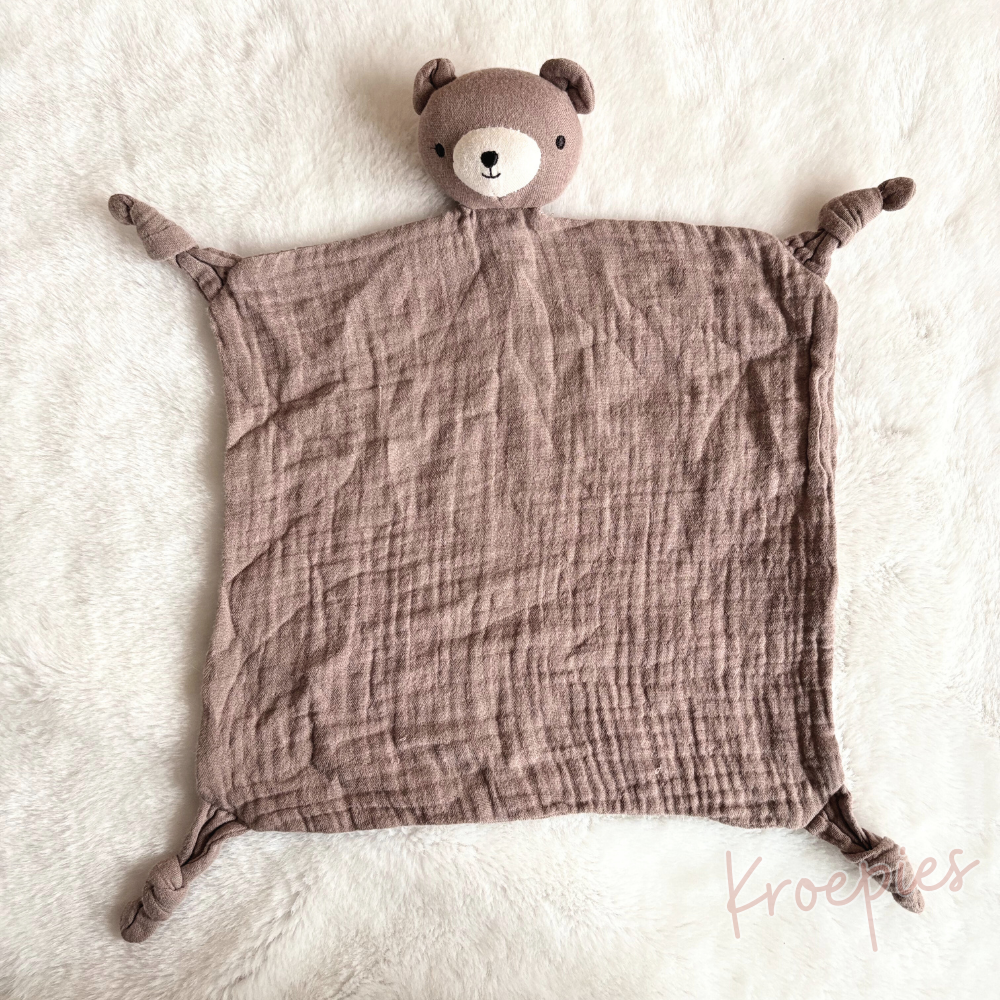 H&M knuffeldoekje beer bruin | Hydrofiel