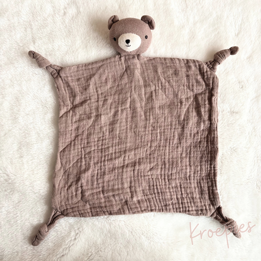 H&M knuffeldoekje beer bruin | Hydrofiel