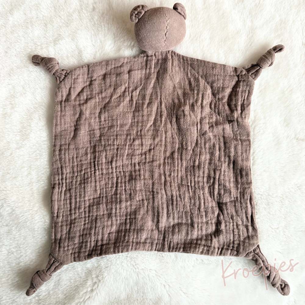 H&M knuffeldoekje beer bruin | Hydrofiel