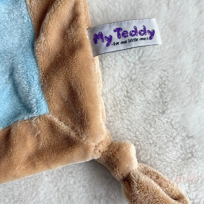 My Teddy speendoek knuffeldoek uil | Blauw met bruin