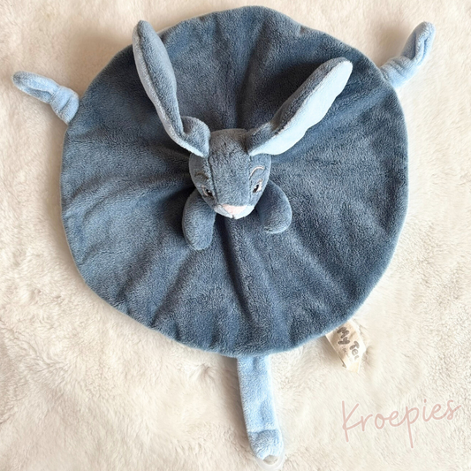 My Teddy speendoek knuffeldoek konijn rond | Blauw