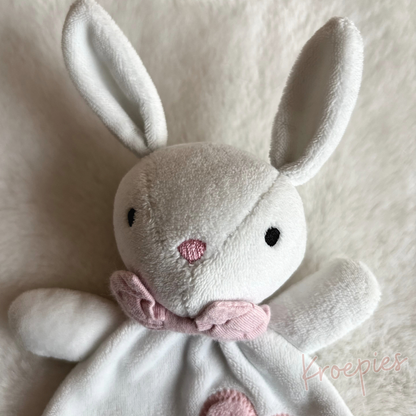 H&M knuffeldoekje konijn roze strikje | I love snuggles