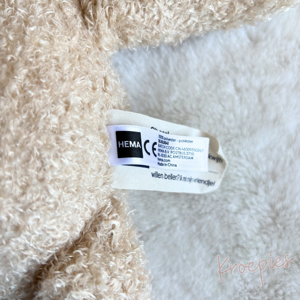 HEMA knuffel konijn beige klein | Wollige vacht