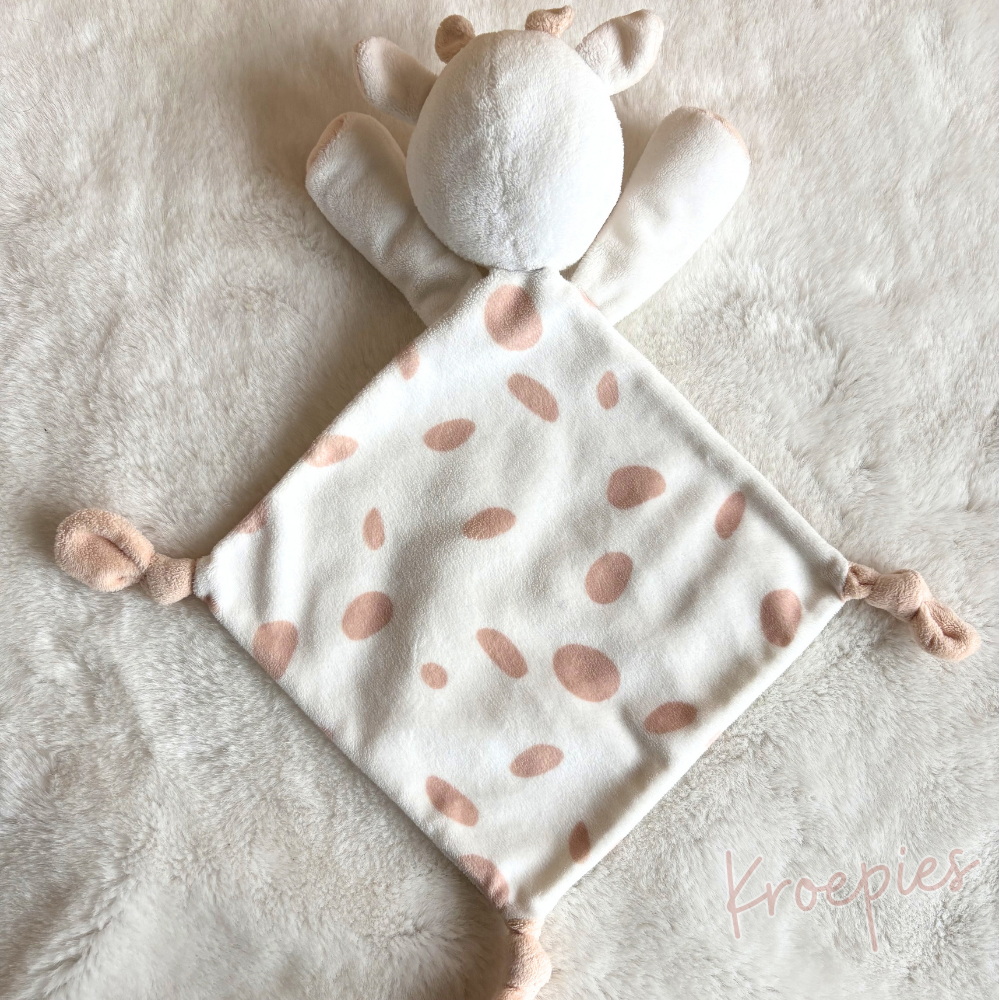 Dreambee knuffeldoekje giraf beige | Perzik vlekken