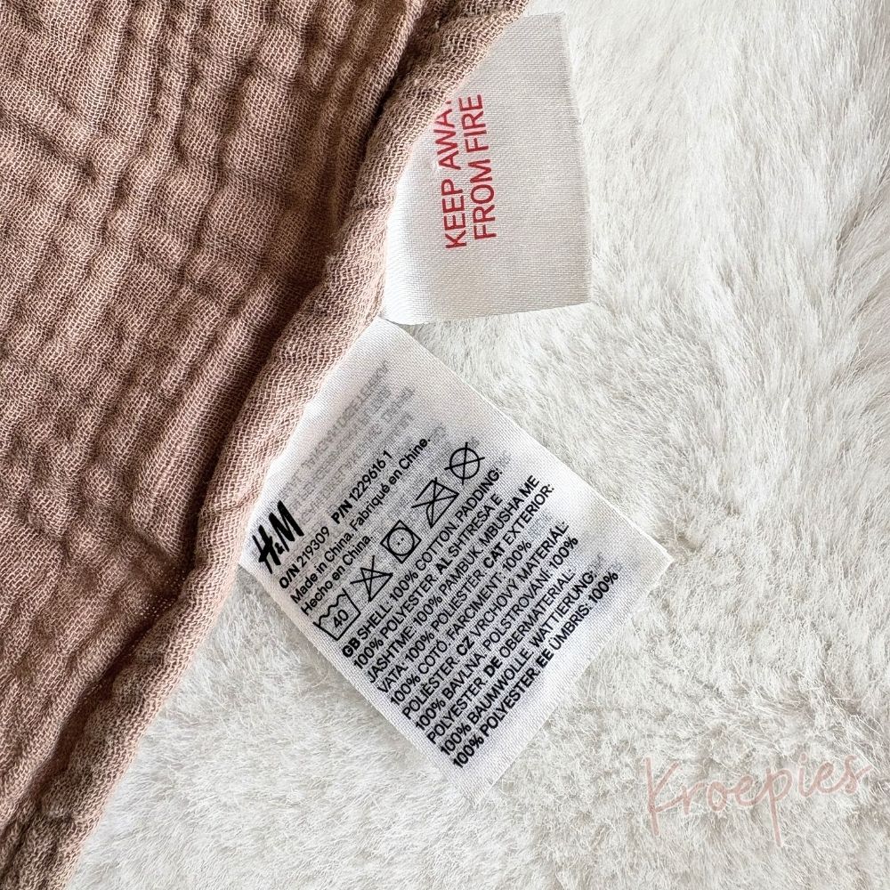 H&M knuffeldoekje beer bruin | Hydrofiel