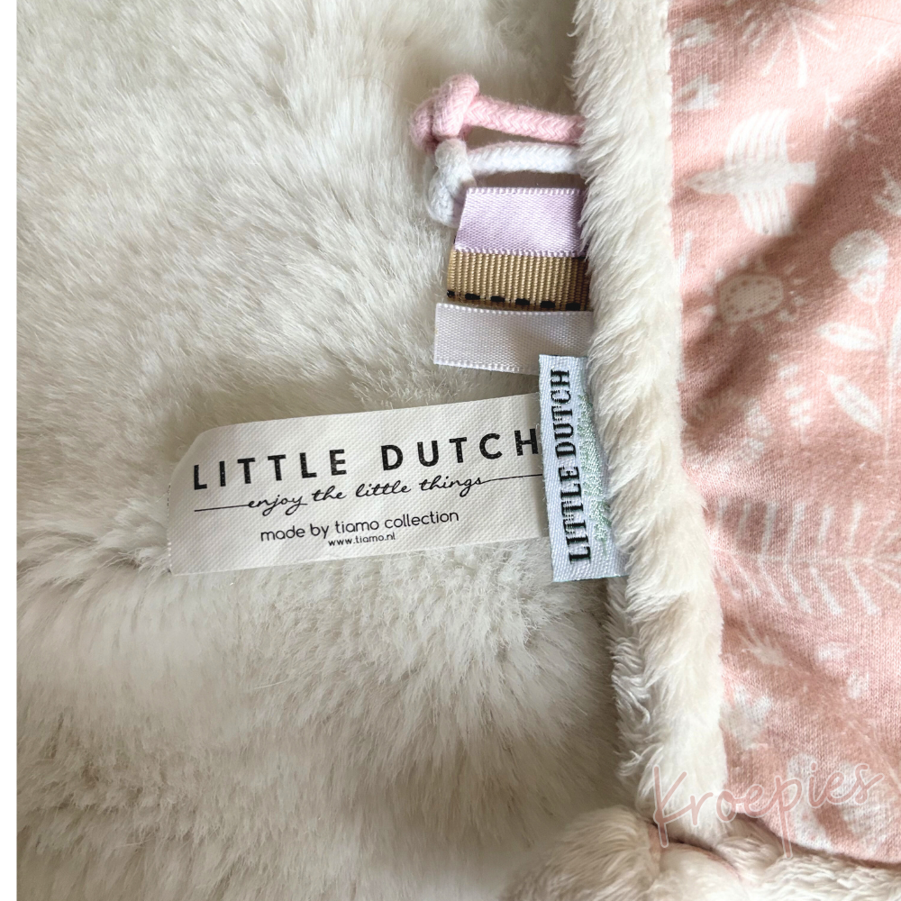 Little Dutch knuffeldoekje konijn roze | Bosdieren patroon