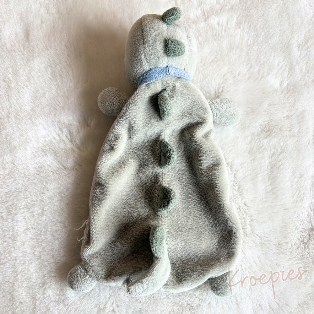 H&M knuffeldoekje dino groen | Blauw strikje