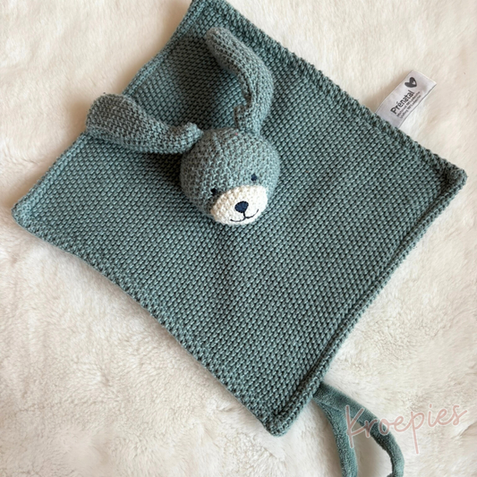 Prenatal knuffeldoekje konijn in mintgroen