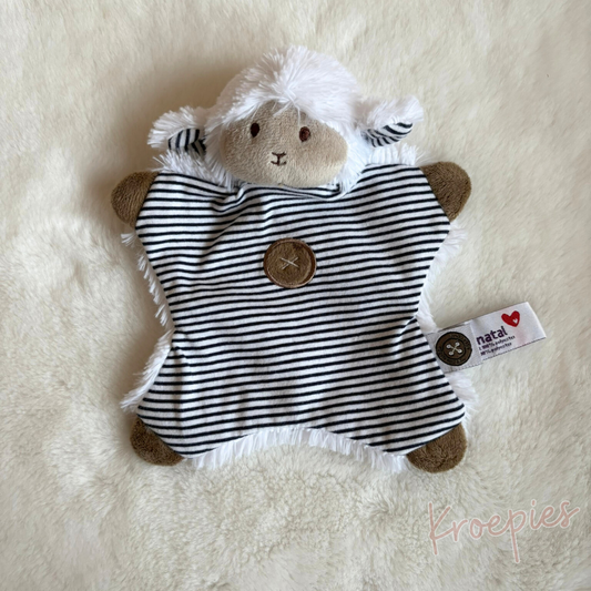 Prenatal knuffeldoekje schaap in wit