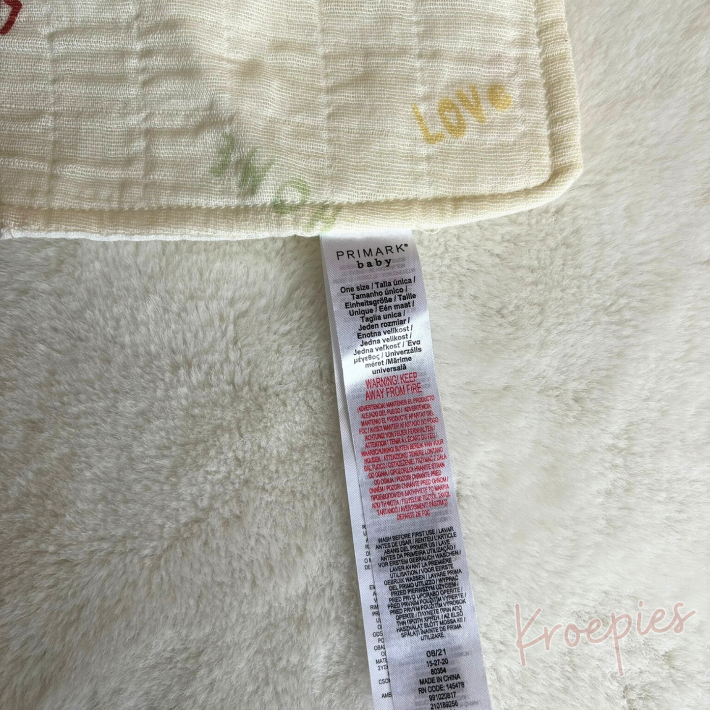 PRIMARK knuffeldoekje konijn hydrofiel | Love