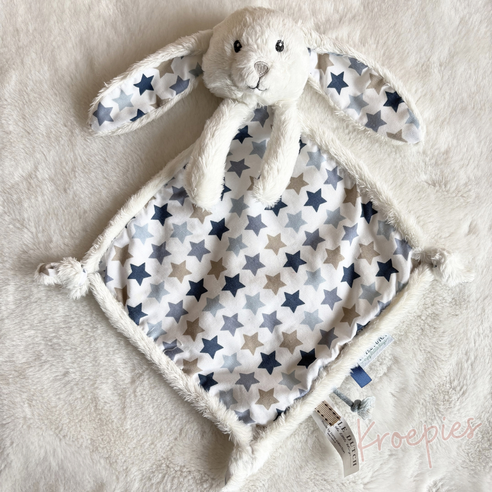 Little Dutch knuffeldoekje konijn blauw | Sterren patroon