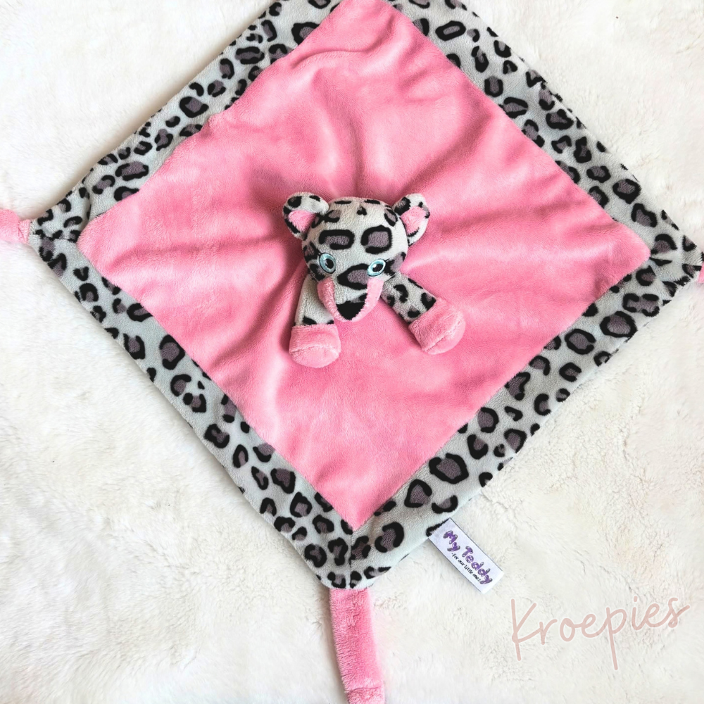 My Teddy speendoek knuffeldoek luipaard | Roze