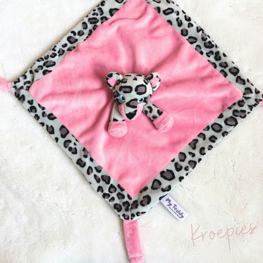 My Teddy speendoek knuffeldoek luipaard | Roze