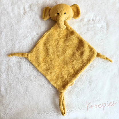 JOLLEIN knuffeldoekje speendoekje olifant | Mosterdgeel