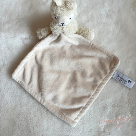 Prenatal knuffeldoekje lama in beige