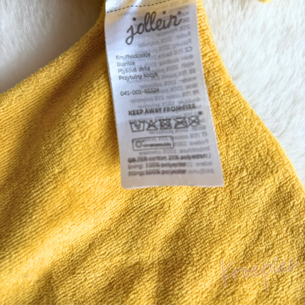 JOLLEIN knuffeldoekje speendoekje olifant | Mosterdgeel