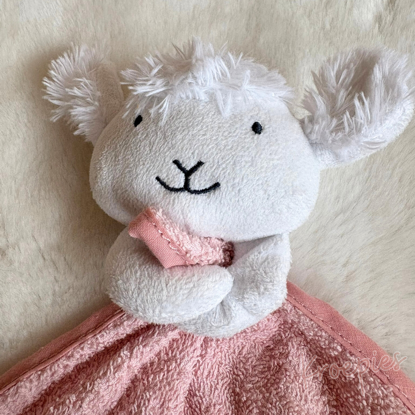 PRENATAL knuffeldoekje schaap roze | Badstof