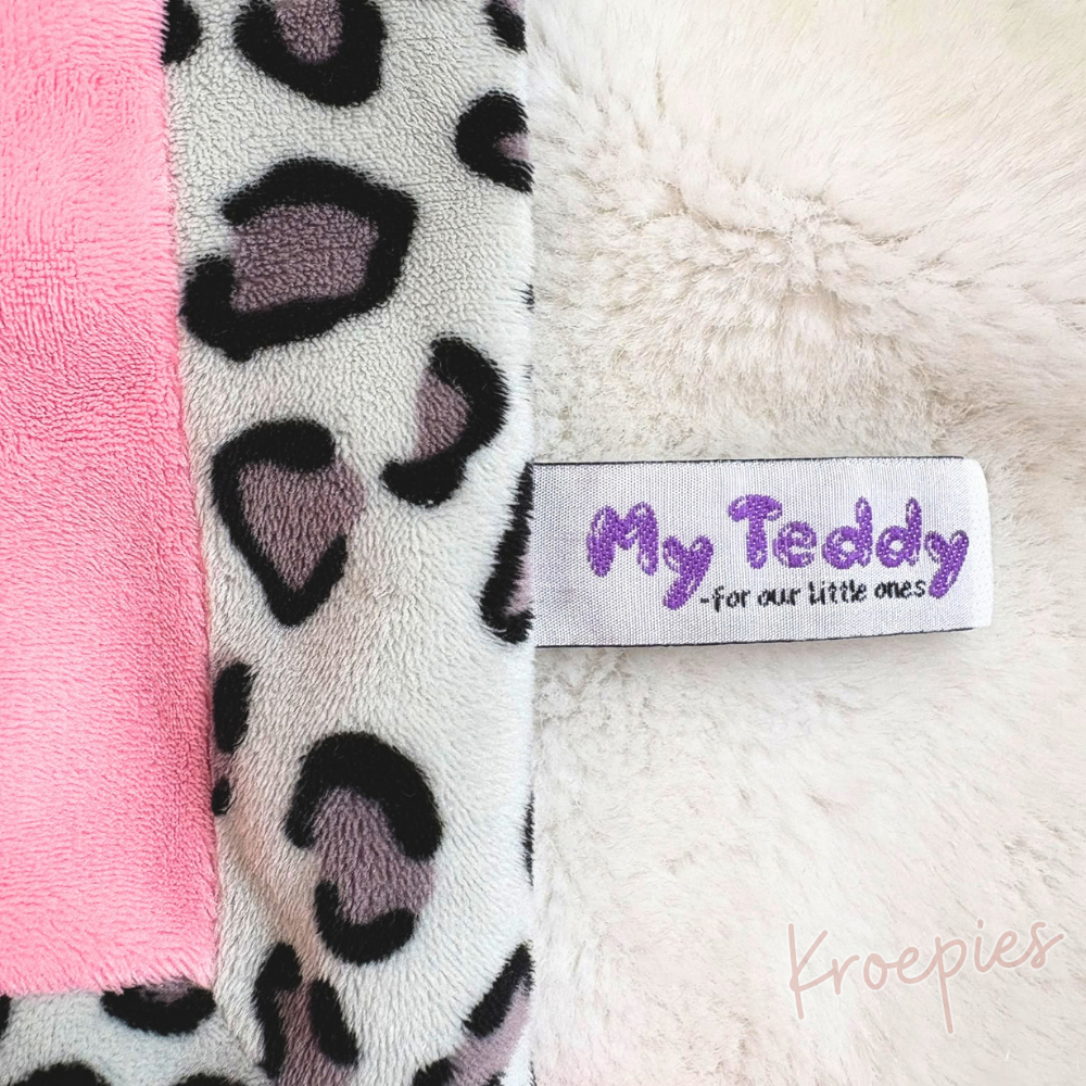 My Teddy speendoek knuffeldoek luipaard | Roze
