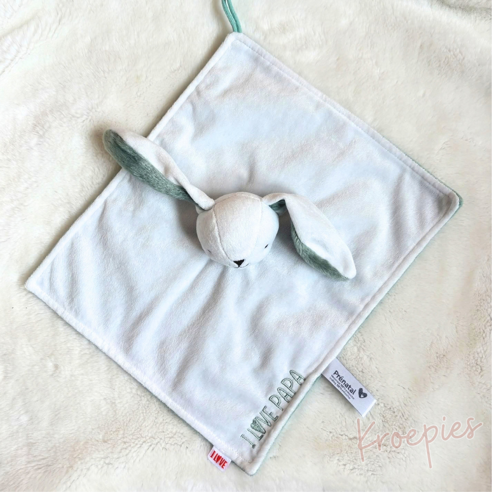 Doudou prénatal en tissu tétine lapin | I Love Mama